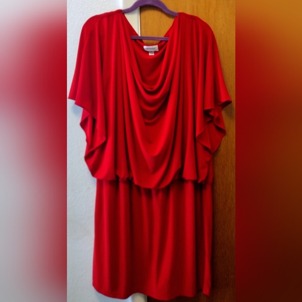 Avenue Red Short Sleeved Dress.